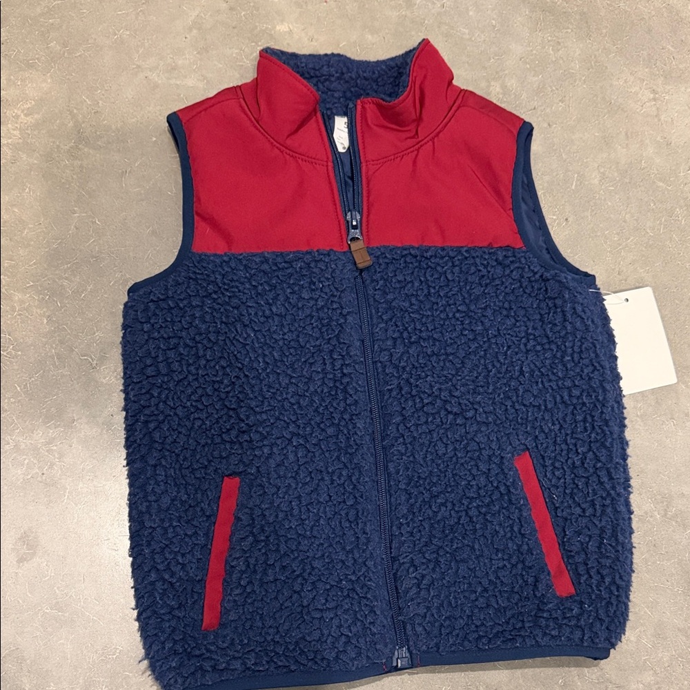 Carter's Navy and Maroon Toddler Fleece Vest